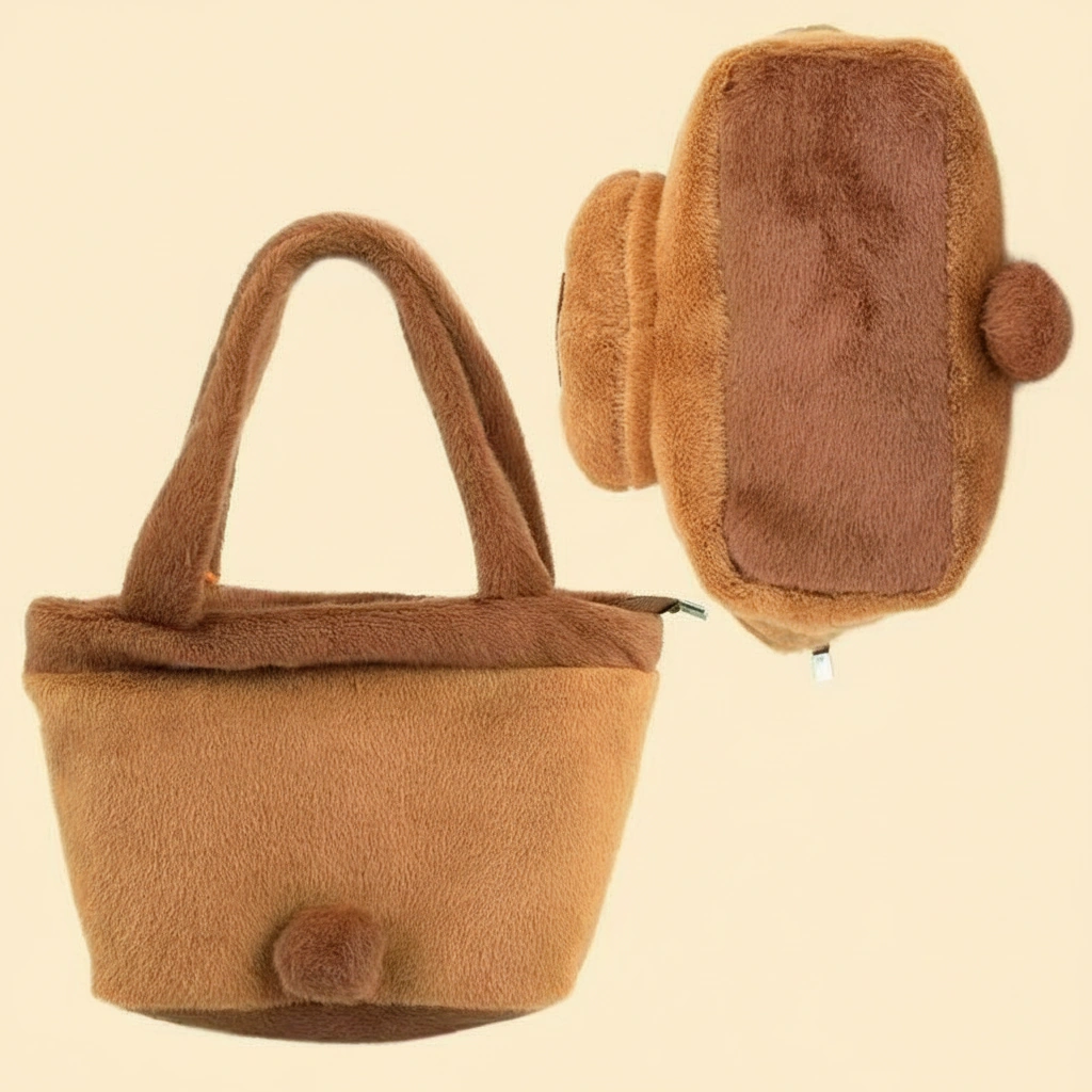 Capybara Plush Tote Bag