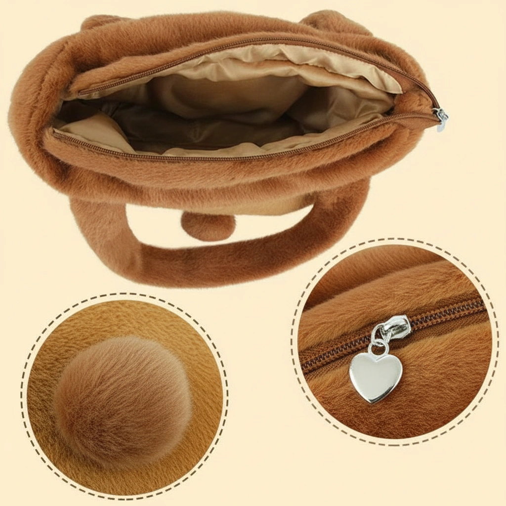 Capybara Plush Tote Bag