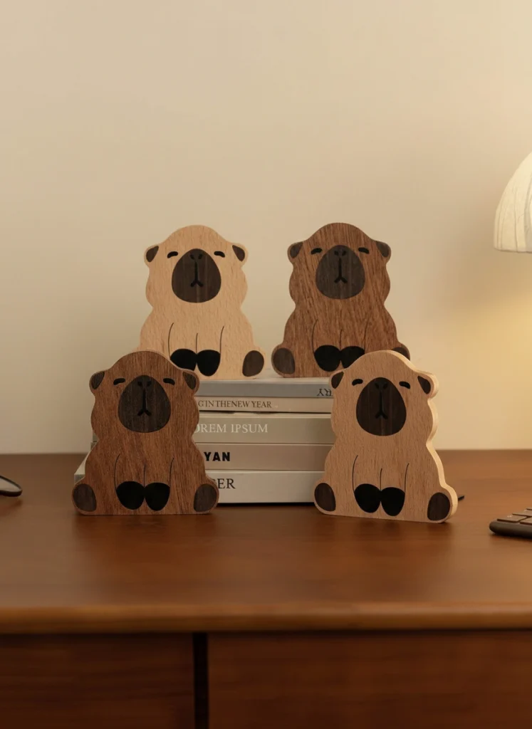 Wooden Capybara Bookend