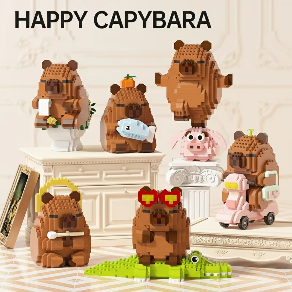 Capybara Building Blocks Figure Set