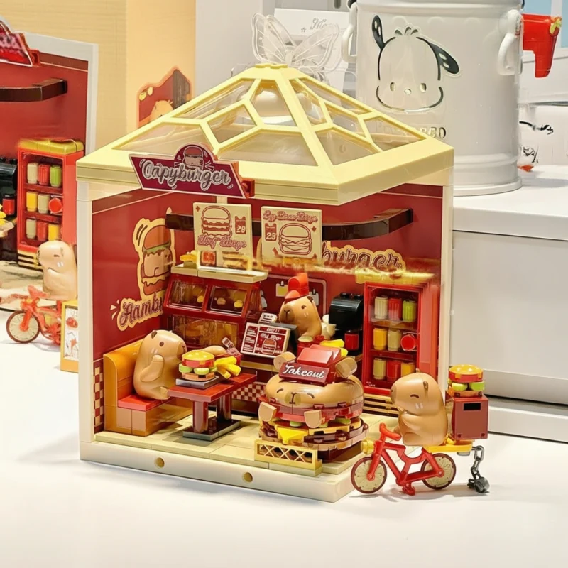 Capybara Building Block Mini Shop – 3 Styles: Burger House, Aquarium ...