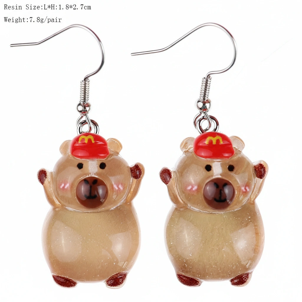 Luminous Capybara Dangle Ear Hooks