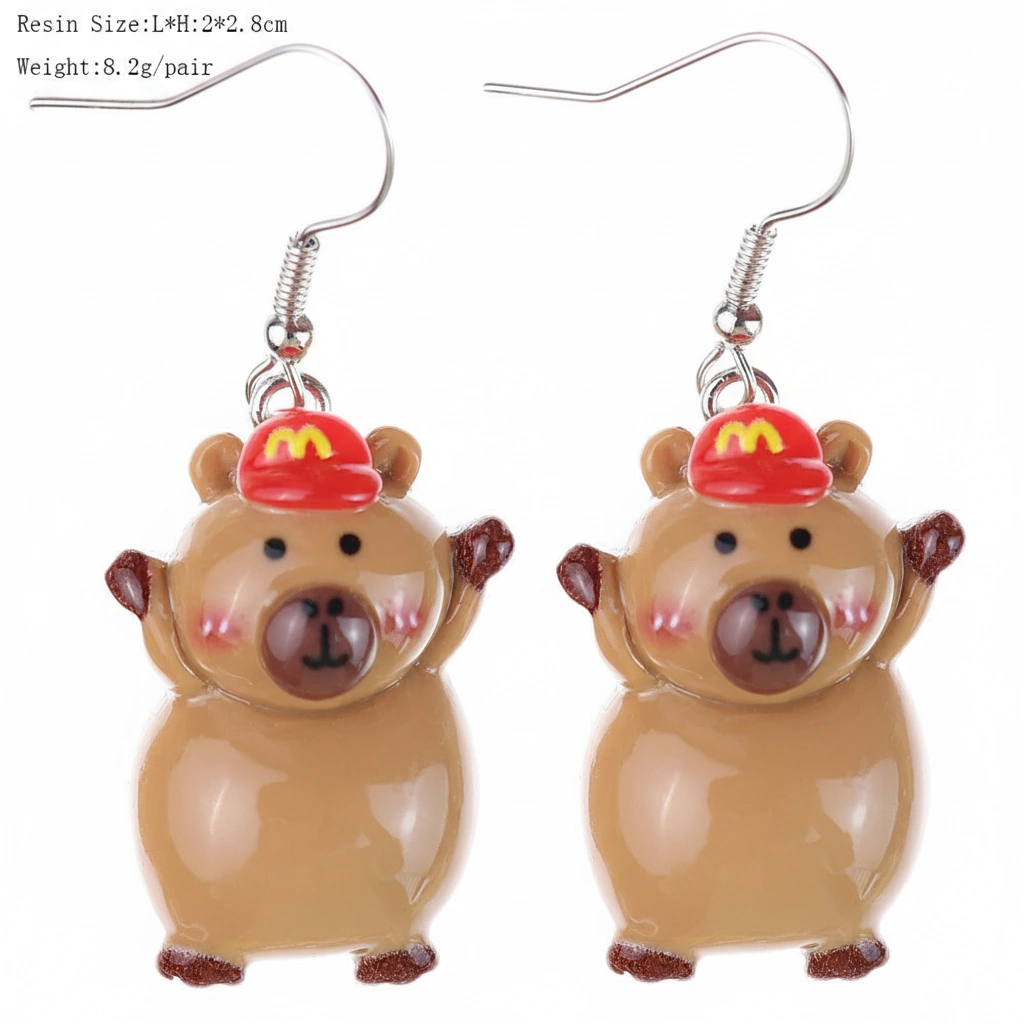 Luminous Capybara Dangle Ear Hooks