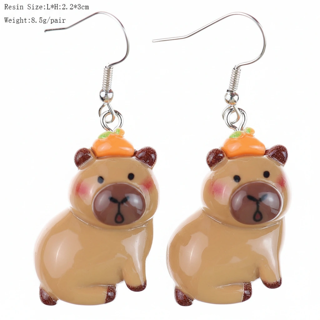 Luminous Capybara Dangle Ear Hooks