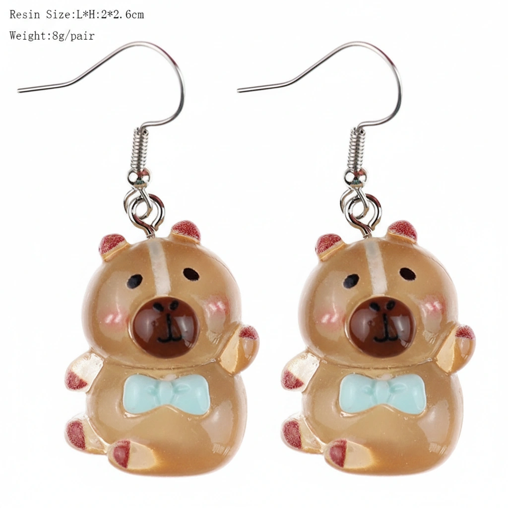 Luminous Capybara Dangle Ear Hooks