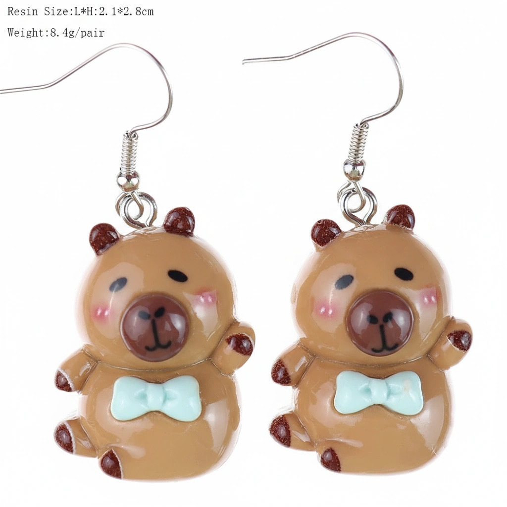 Luminous Capybara Dangle Ear Hooks