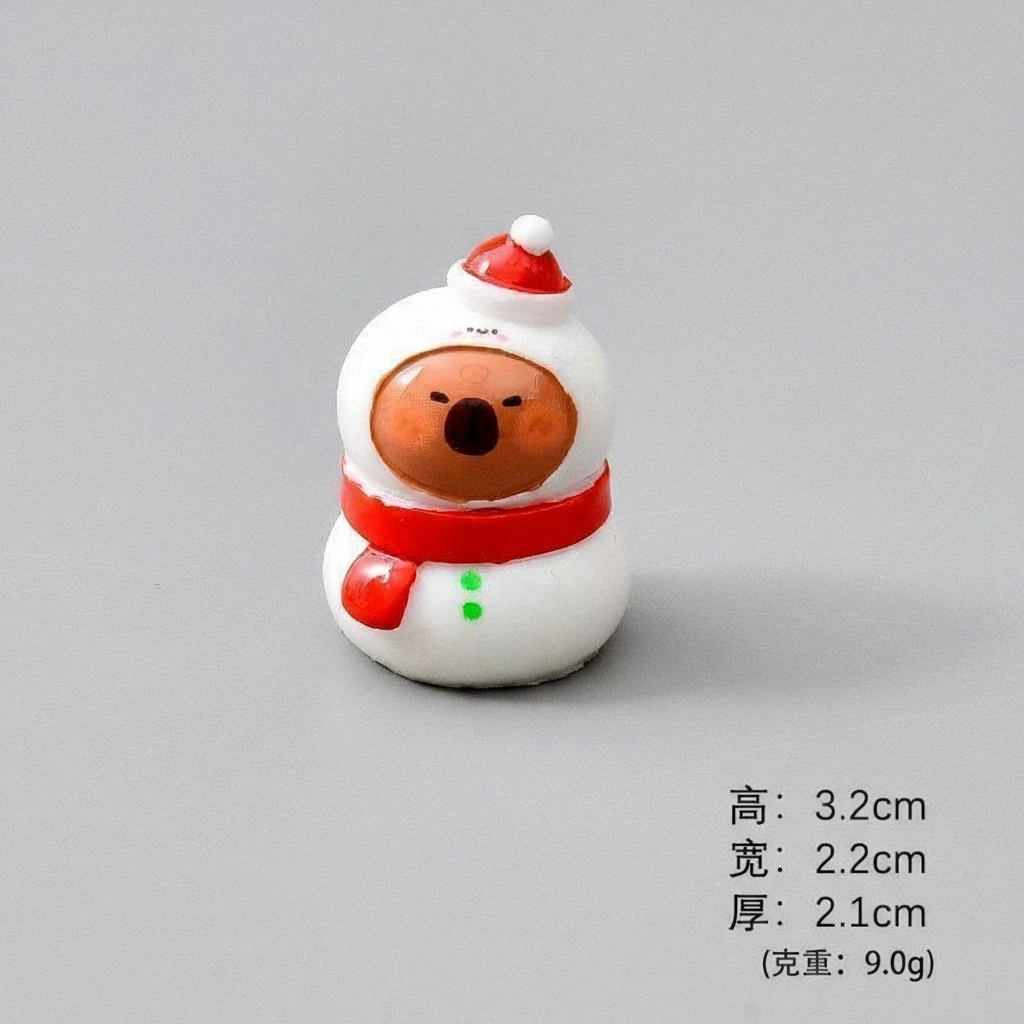 Christmas Capybara Mini Figure Set Holiday Themed Festive Animal Ornaments