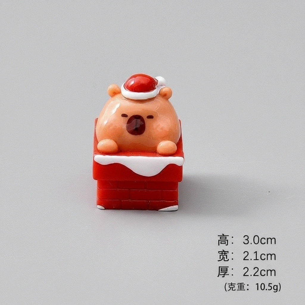 Christmas Capybara Mini Figure Set Holiday Themed Festive Animal Ornaments