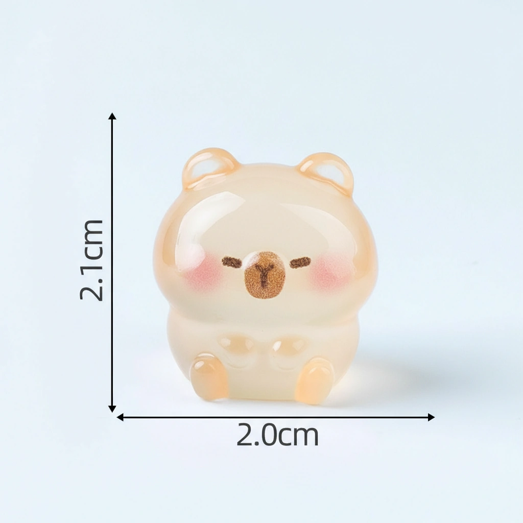 6-Piece Colorful Luminous Mini Capybara Figure Set - Glow-in-the-Dark 2.1cm Tiny Animal Charms