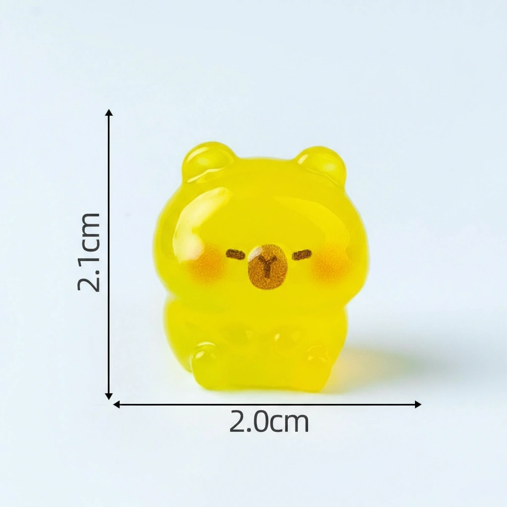 6-Piece Colorful Luminous Mini Capybara Figure Set - Glow-in-the-Dark 2.1cm Tiny Animal Charms