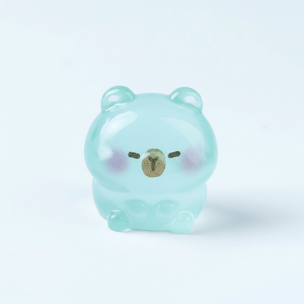 6-Piece Colorful Luminous Mini Capybara Figure Set - Glow-in-the-Dark 2.1cm Tiny Animal Charms