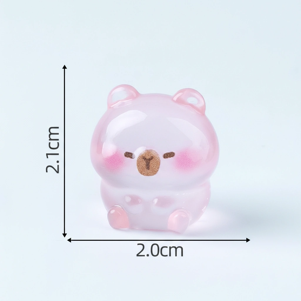 6-Piece Colorful Luminous Mini Capybara Figure Set - Glow-in-the-Dark 2.1cm Tiny Animal Charms