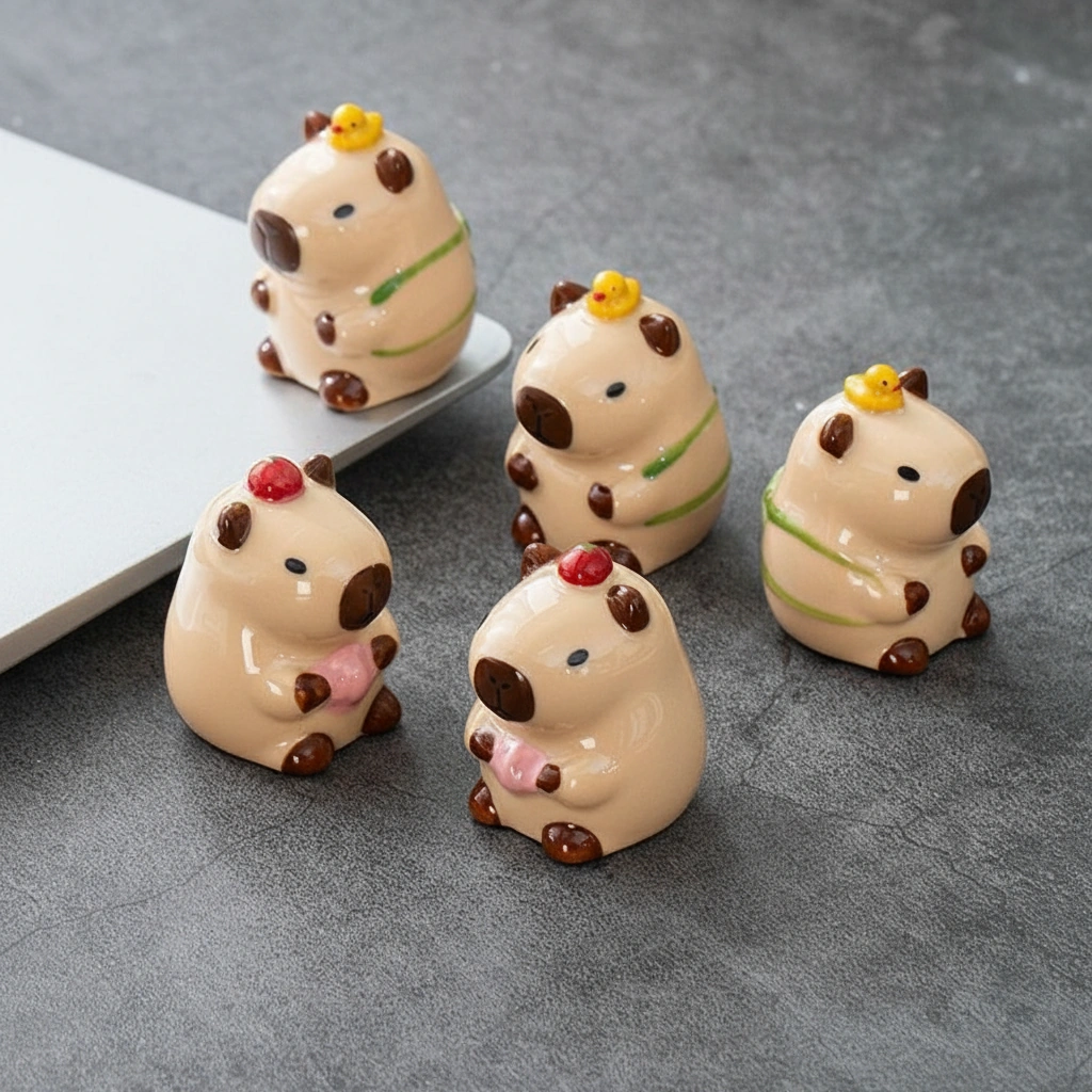 Hand-Painted Ceramic Desk Statue