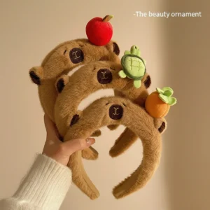 Capybara Plush Headband with 3D Charms