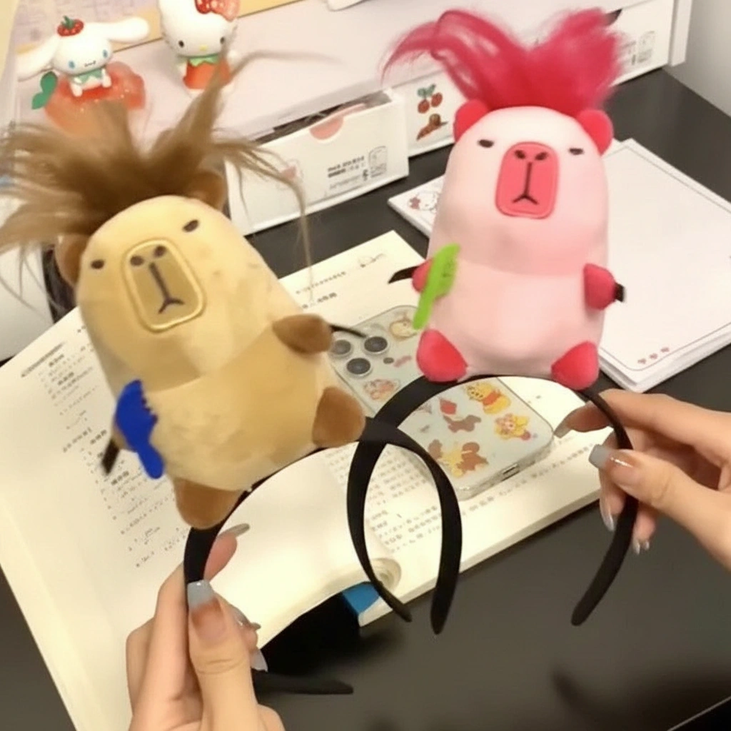 Funny Capybara Headband with DIY Hair