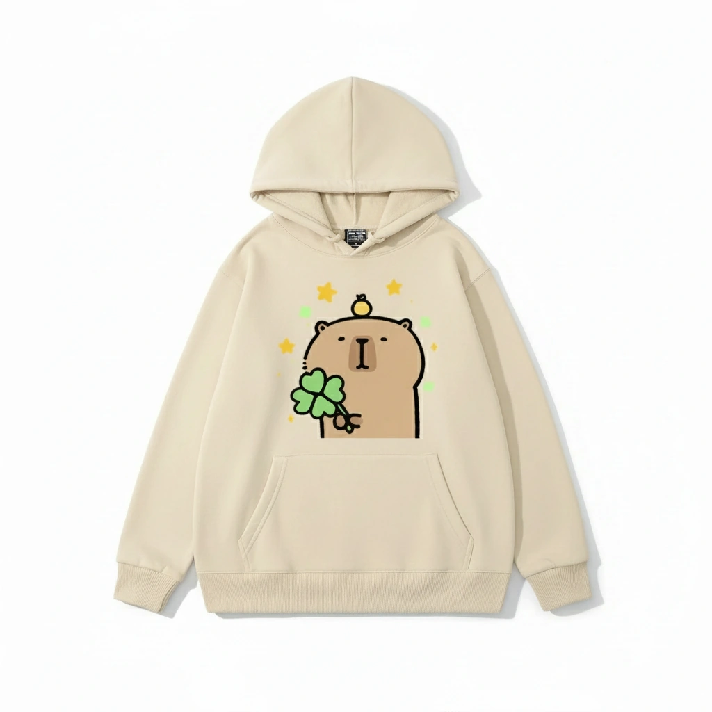 Four-Leaf Clover Lucky Capybara Hoodie