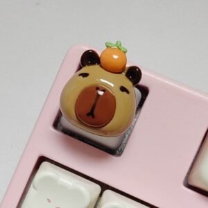 Capybara Keycap with Orange