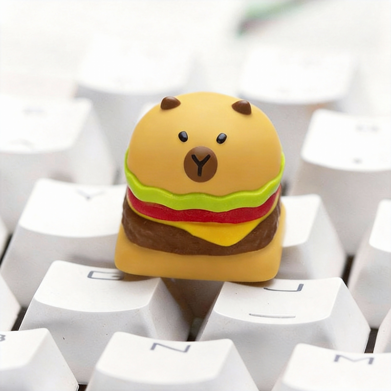 3D Artisan Capybara Fast Food Keycap