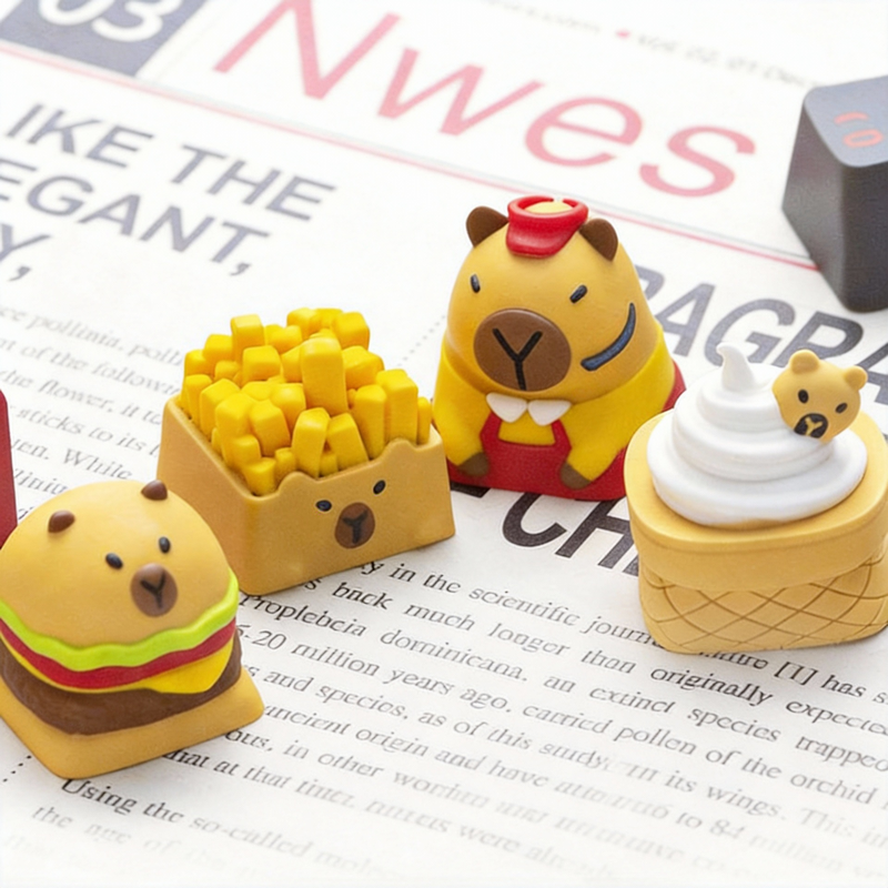3D Artisan Capybara Fast Food Keycap