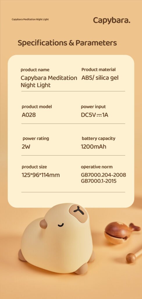 Capybara Meditation Night Light