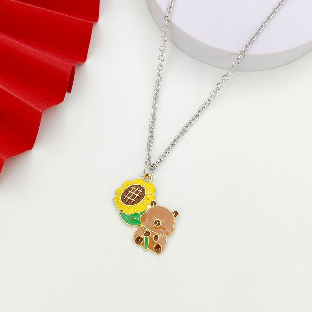 Capybara Enamel Pendant Necklace