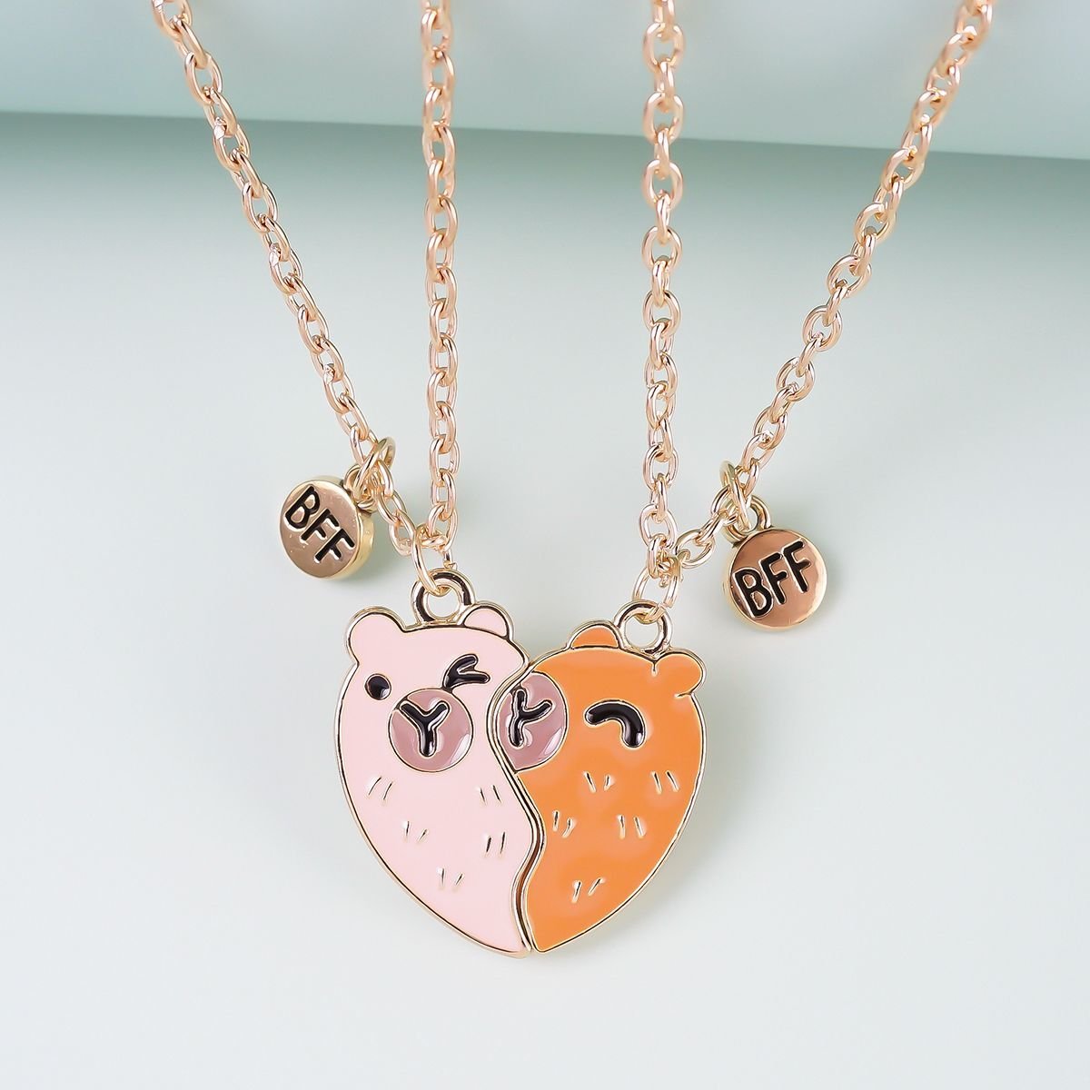 Capybara Heart BFF Necklace