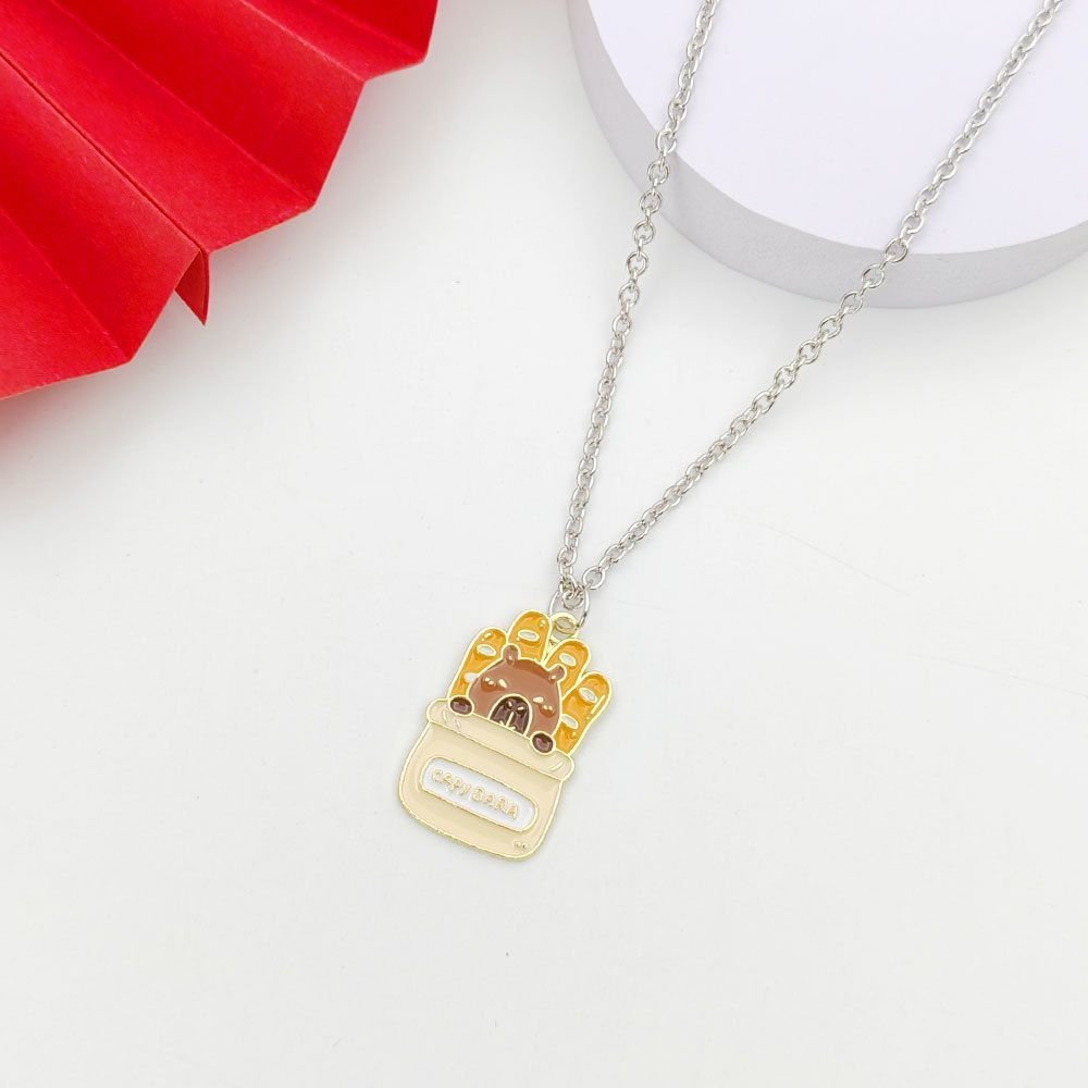 Capybara Enamel Pendant Necklace