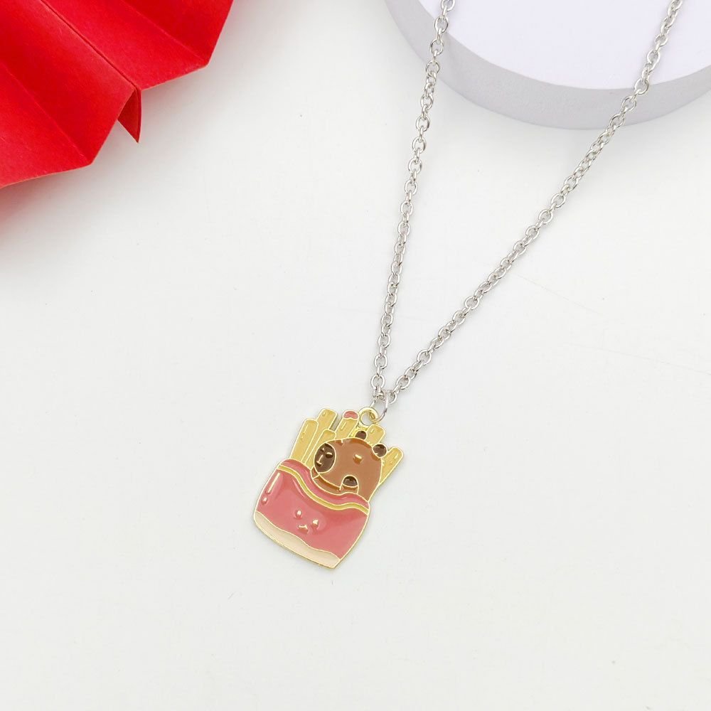 Capybara Enamel Pendant Necklace