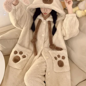 Capybara Hooded Robe Capybara Pajamas Set