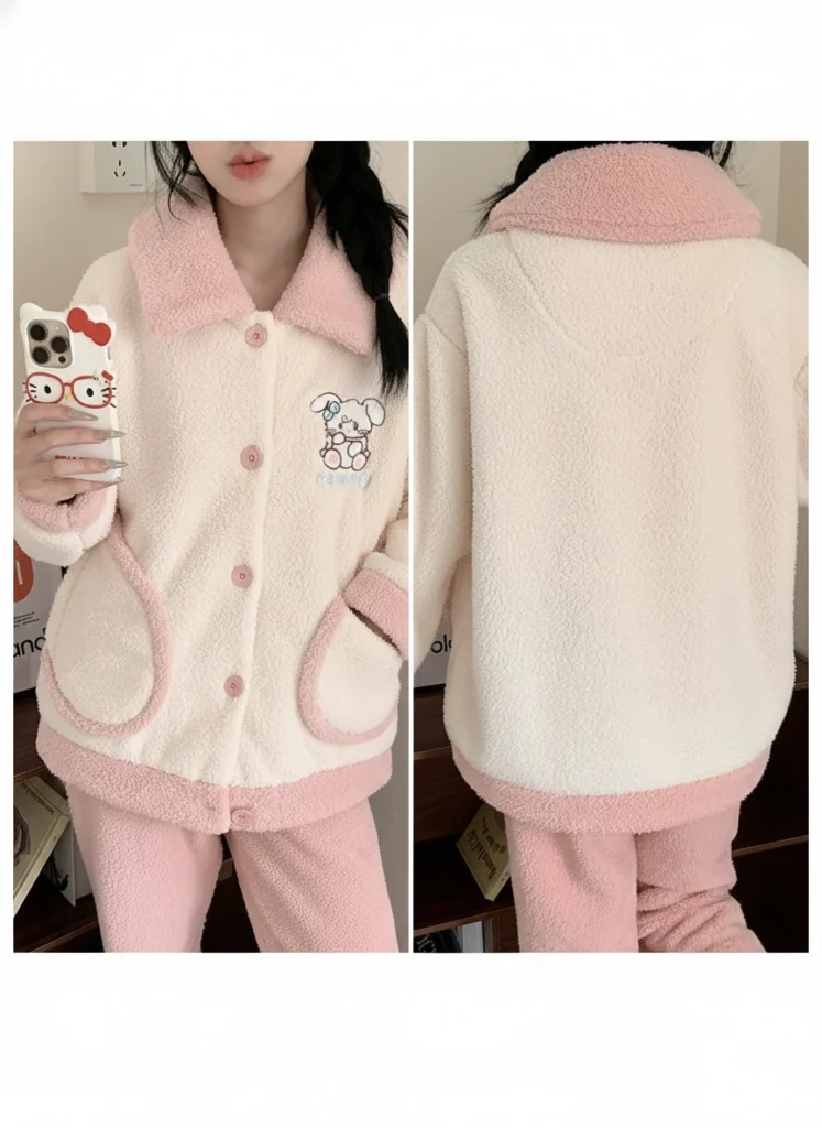 Creamy Capybara Pajama Set for Girls & Women