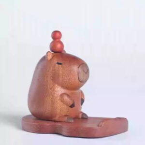 Ebony Wood Capybara Phone Holder