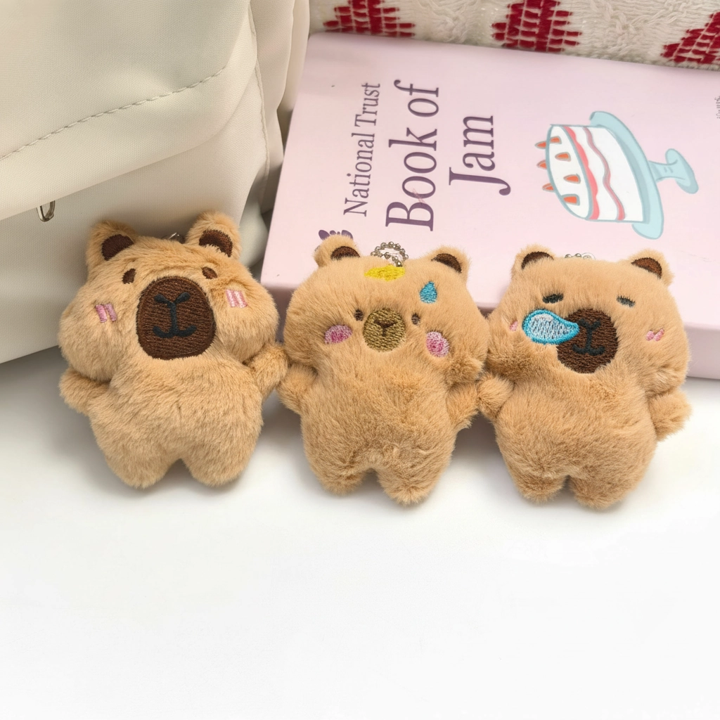 Small Capybara Plush Keychain 9cm Mini Stuffed Animal Bag Charm