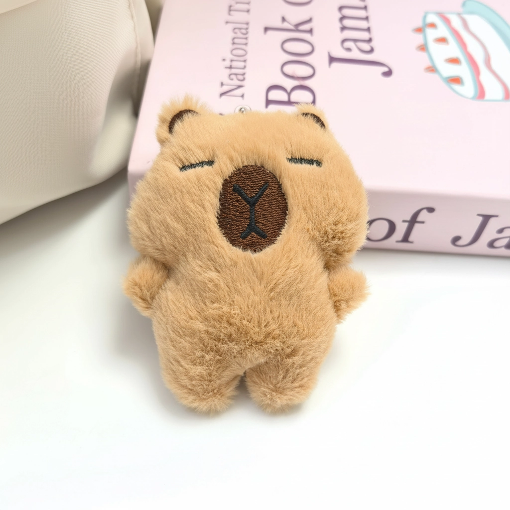 Small Capybara Plush Keychain 9cm Mini Stuffed Animal Bag Charm