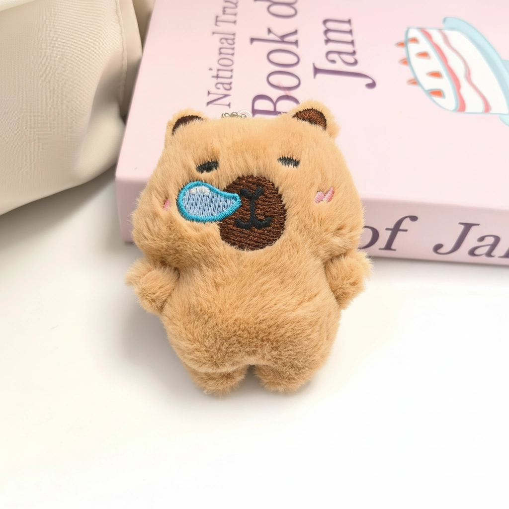 Small Capybara Plush Keychain 9cm Mini Stuffed Animal Bag Charm