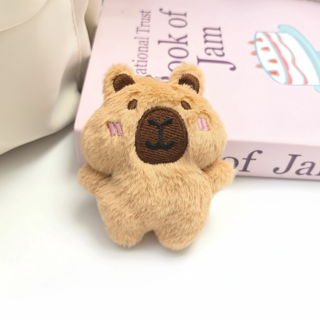 Small Capybara Plush Keychain 9cm Mini Stuffed Animal Bag Charm