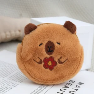 Capybara Purse – Round Plush Pouch with Snacks and Accessories