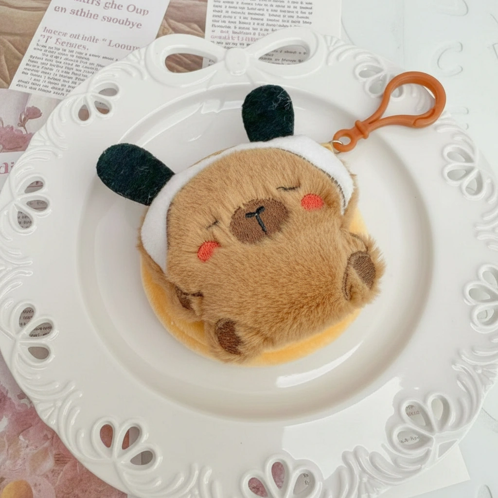 Capybara Purse – Round Plush Pouch with Costume Headbands
