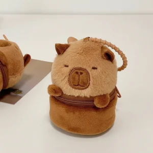 Capybara Purse – Cylindrical Plush Storage Bucket with Silicone Loop