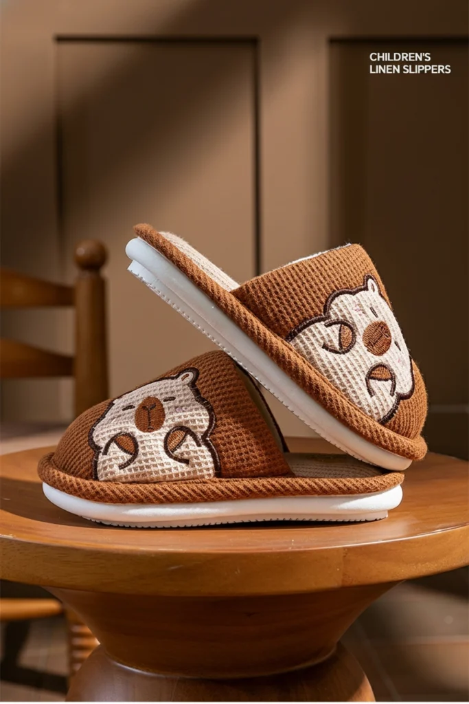 Waffle Knit Capybara Slippers