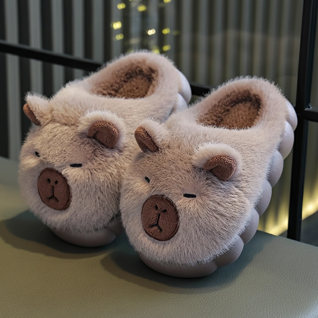 Kids Capybara Slippers Plush Slides