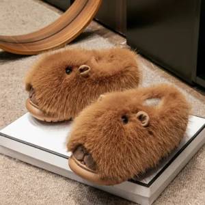 Fuzzy Capybara Slippers Plush House Shoes