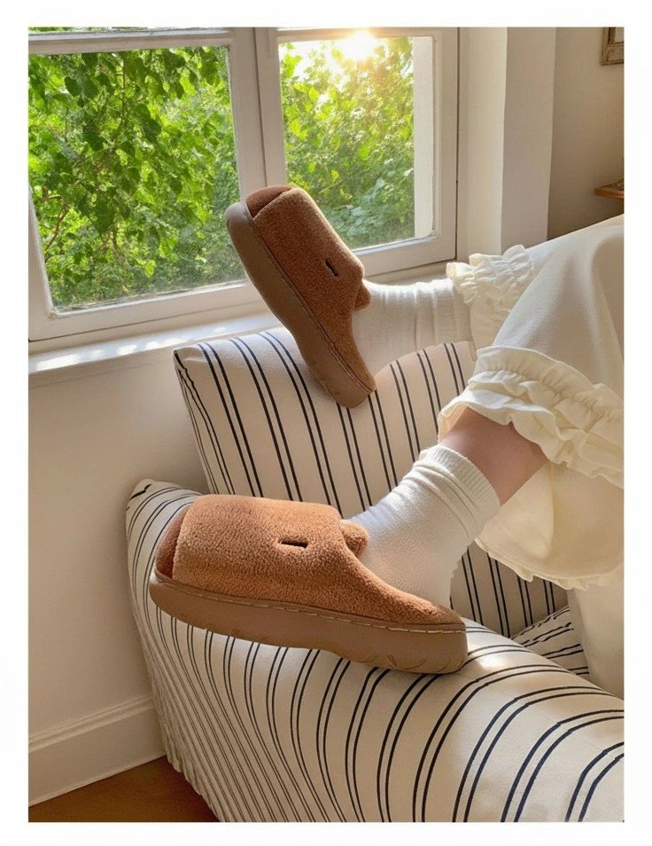 Sleepy Capybara Plush Slippers Foam Slides