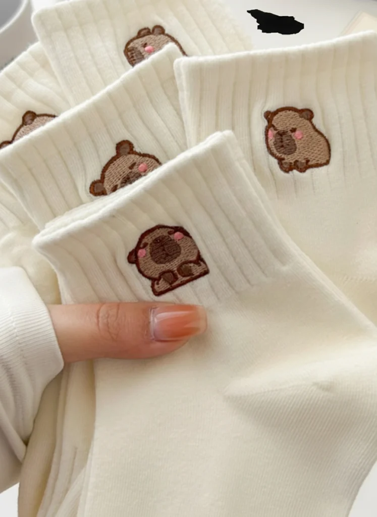 White Capybara Socks
