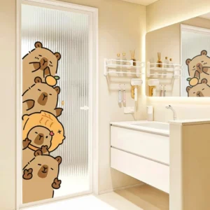 Peeking Capybara Window Cling Glass Door Decal
