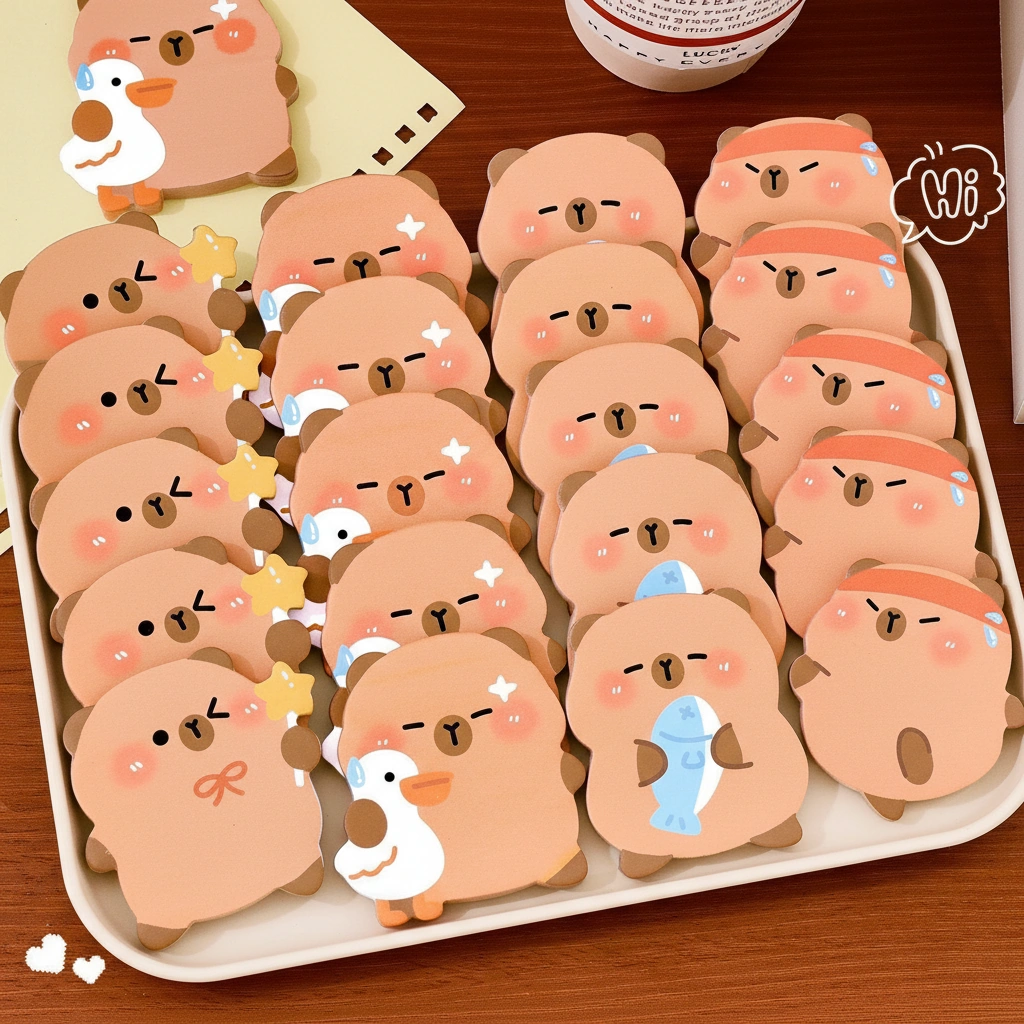 Capybara Shaped Sticky Note