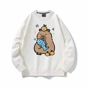 Blue Fish and Orange Capybara Sweatshirt