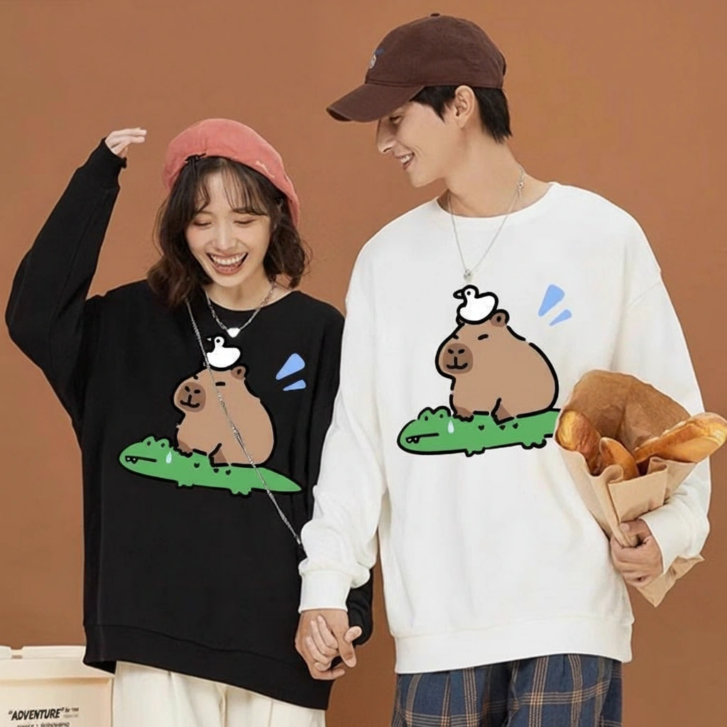 Alligator and Duck Stack Capybara Sweatshirt