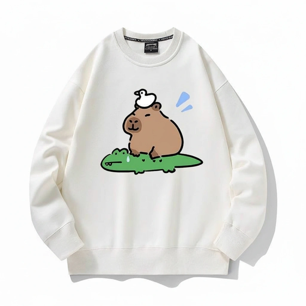 Alligator and Duck Stack Capybara Sweatshirt