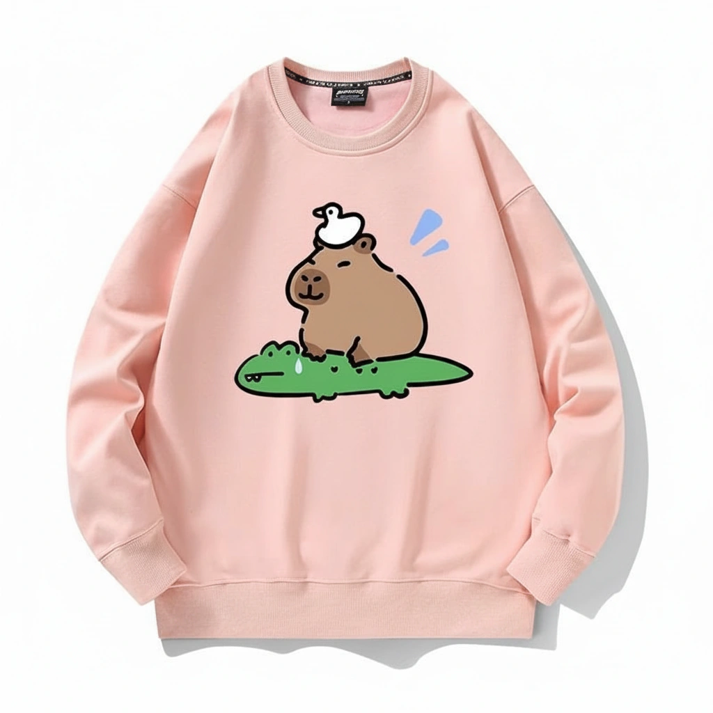 Alligator and Duck Stack Capybara Sweatshirt
