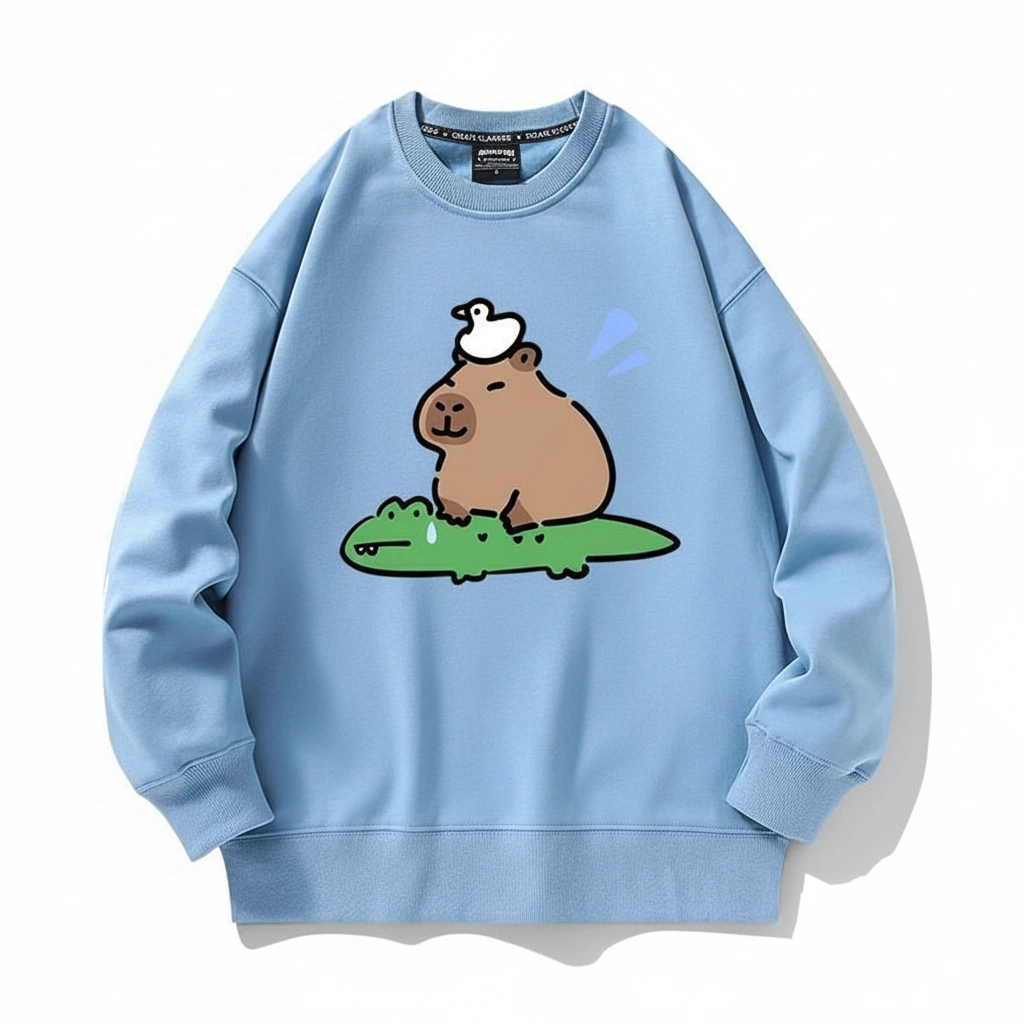 Alligator and Duck Stack Capybara Sweatshirt